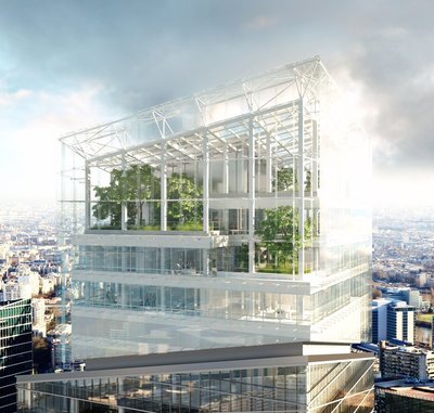 valode & pistre design sky-high sculptural tower within la défense district in paris