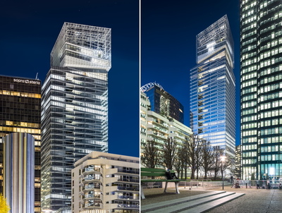 Interview en duo sur la tour Saint-Gobain à La Défense (92)